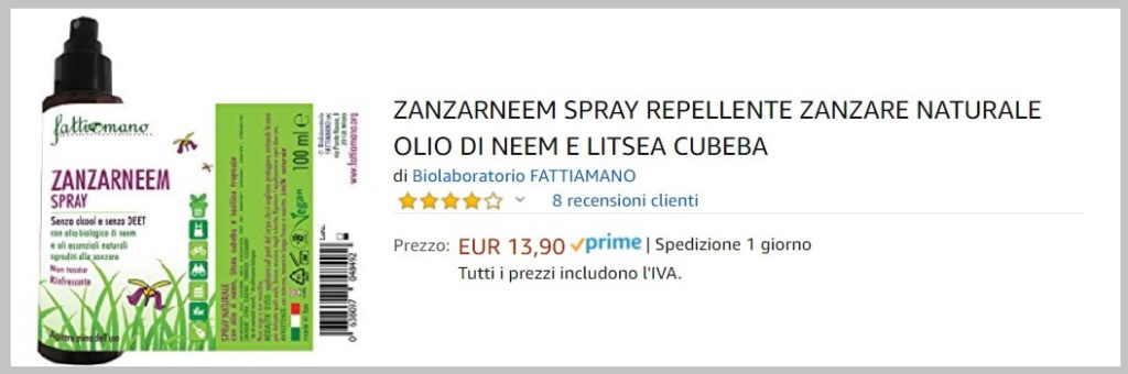 antizanzare naturale viaggio