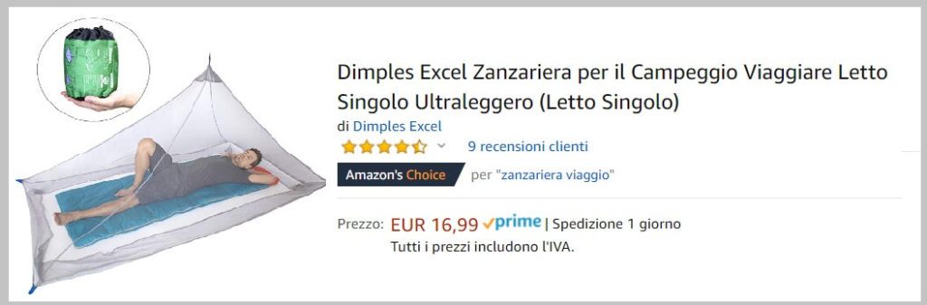 antizanzare naturale viaggio