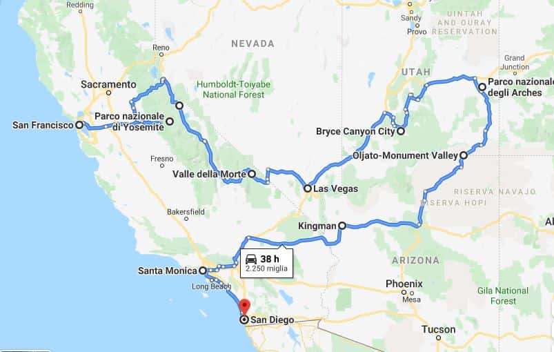 road trip america mappa