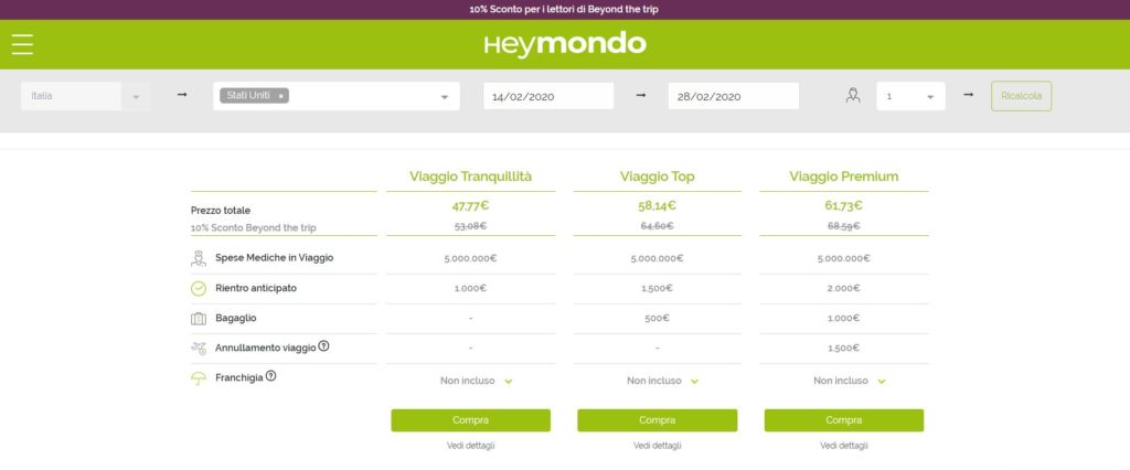 assicurazione viaggio low cost